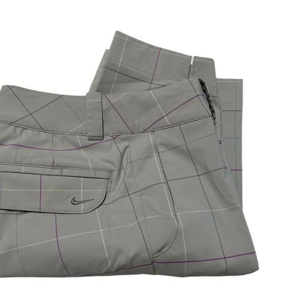Nike Women Golf Dri-Fit under knee Pants Sz 4 Gray Plaid flat front - Picture 8 of 9